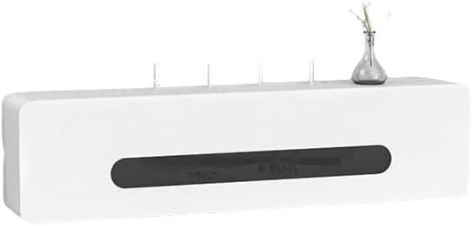 Wall-Mounted WiFi Router Storage Box & Cable Organizer - Punch-Free Socket Shielding Cabinet for Tidy Home Office - Compact Set-Top Box Rack (White)