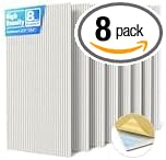 8 Pack Large Acoustic Panels Sound Absorbing with Self-Adhesive, 47.2”*23.6”*0.36” High Density Sound Proof Foam Panels for Walls, 3D Vertical Soundproof Wall Panels for Home Studio Office Decor-Ivory