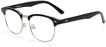 Cyxus Blue Light Glasses Men Retro Semi Rimless Clear Blue Light Glasses for Computer Eye Strain Gaming Glasses Anti Harmful Blue Light for Men Women