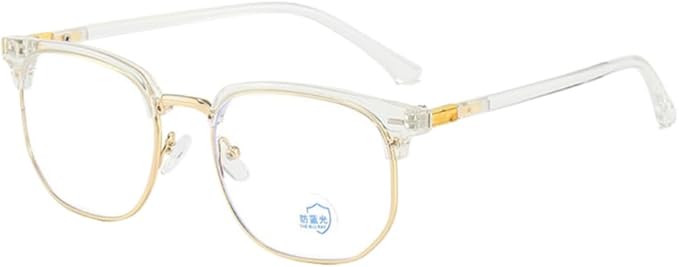 Shiratori New Vintage Fashion Half Frame Semi-Rimless Clear Lens Glasses