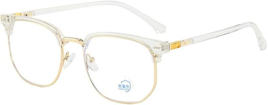 Shiratori New Vintage Fashion Half Frame Semi-Rimless Clear Lens Glasses