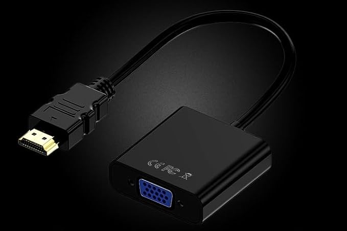 HDMI to VGA with 3.5mm Audio Cable, Gold-Plated HDMI to VGA Adapter Compatible for Computer, Desktop, Laptop, PC, Monitor, Projector, HDTV, Chromebook, Raspberry Pi, Roku, Xbox and More - Black