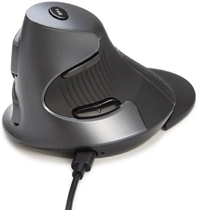 DELUX Ergonomic Vertical Mouse Wireless, Rechargeable Vertical Mouse, Bluetooth/2.4G Dual Mode, Slient Click, Removable Wrist Rest, 800/1200/1600DPI Levels, 6 Buttons, for Laptop/PC (M618G DB-Black)