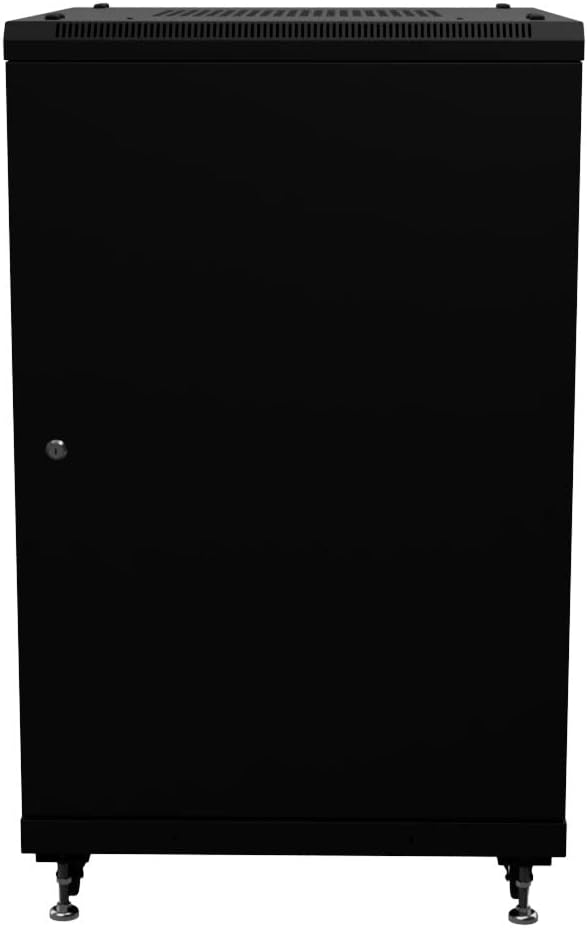 NavePoint 18U AV Rack Cabinet, 28 in Depth, Cold-Rolled Steel, Black