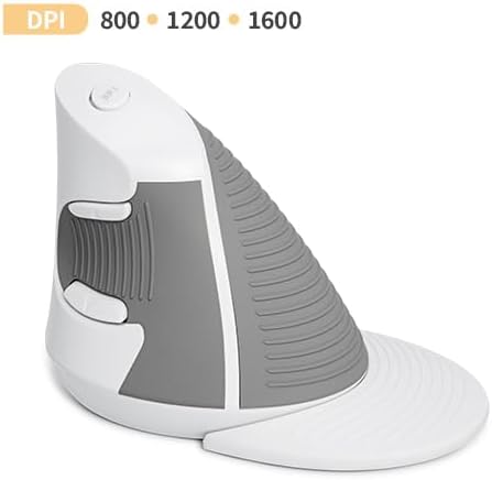 DELUX Ergonomic Vertical Mouse Wireless, Rechargeable Vertical Mouse, Bluetooth/2.4G Dual Mode, Slient Click, Removable Wrist Rest, 800/1200/1600DPI Levels, 6 Buttons, for Laptop/PC (M618G DB-White)