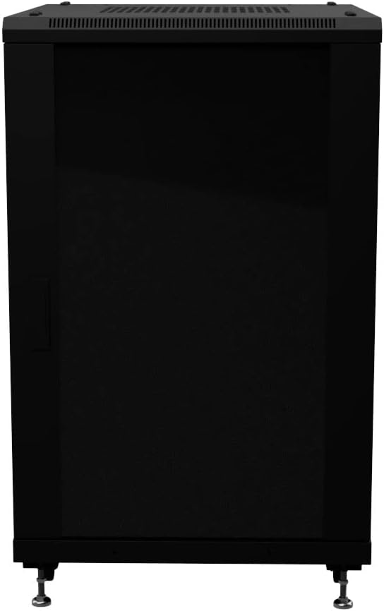 NavePoint 18U AV Rack Cabinet, 28 in Depth, Cold-Rolled Steel, Black