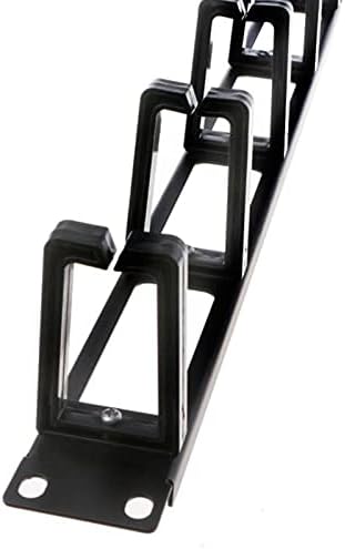 19 Inch 1U Rack Cabinets Cable Management Network Organizer Hollow Metal Base Five Ring Detachable Wire Manager Frame