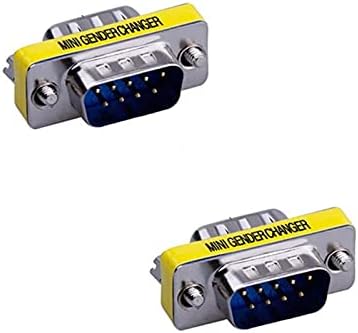 2 Pack Rs232 Serial Cable 9 Pin DB9 Male to Male Gender Changer Coupler Adapter Connector