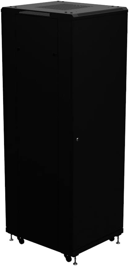 NavePoint 37U AV Rack Cabinet, 28 in Depth, Cold-Rolled Steel, Black