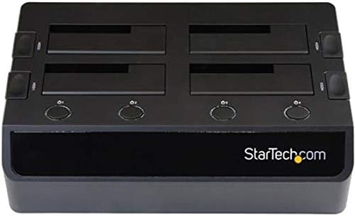 StarTech.com 4-Bay USB 3.0 To SATA Hard Drive Docking Station, USB Hard Drive Dock, External 2.5/3.5" SATA III SSD/HDD Docking Station, Hot-Swap Hard Drive Bay, Top-Loading (SDOCK4U33),Black