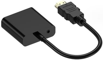 HDMI to VGA with 3.5mm Audio Cable, Gold-Plated HDMI to VGA Adapter Compatible for Computer, Desktop, Laptop, PC, Monitor, Projector, HDTV, Chromebook, Raspberry Pi, Roku, Xbox and More - Black