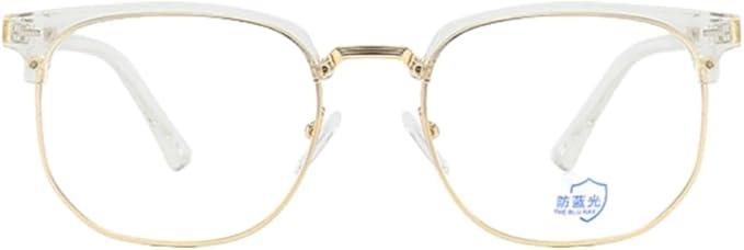 Shiratori New Vintage Fashion Half Frame Semi-Rimless Clear Lens Glasses