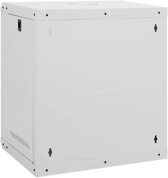 12U Wall Mounted Network Cabinet, 19-inch Server Rack Enclosure with Lockable Toughened Glass Door, Cold-Rolled Steel Data Cabinet for Home Office, 20.9 x 15.7 x 23.6 Inches