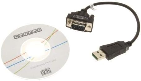 Gearmo® Ultra Compact 8 Inch USB to Serial Cable - Windows/Mac/Linux, 64-bit Compatible RS232 DB9 Adapter with FTDI Chipset