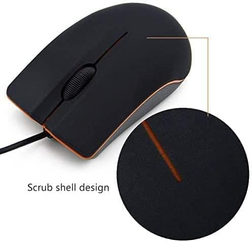 Guiheng Ergonomic Wired Mouse - USB Computer Mouse for Right or Left Hand, Durable Clicks for PC, Laptop, Desktop, Chromebook, Notebook, Mac (Black)