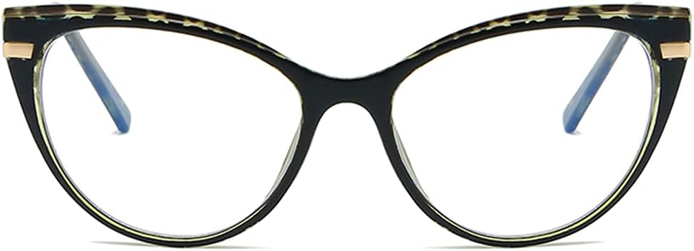 LJCZKA Blue Light Blocking Glasses Women Anti Eye satrain Computer Cat eye Eyeglasses Cateye Clear Frame
