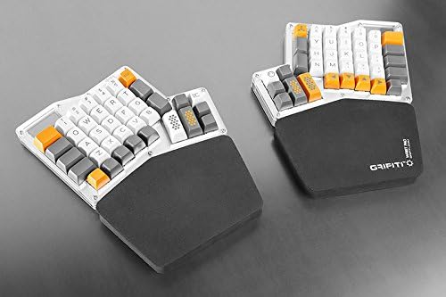 GRIFITI Fat Wrist Pad Ergodox 2 Piece Set 6.5" x 4.2" x 0.75" Mirror Wrists Rests Support Accessories for Gaming Computer Keyboard Sets - Hand Rest Ergonomic Keyboards Pads Palm Resting (Black Nylon)
