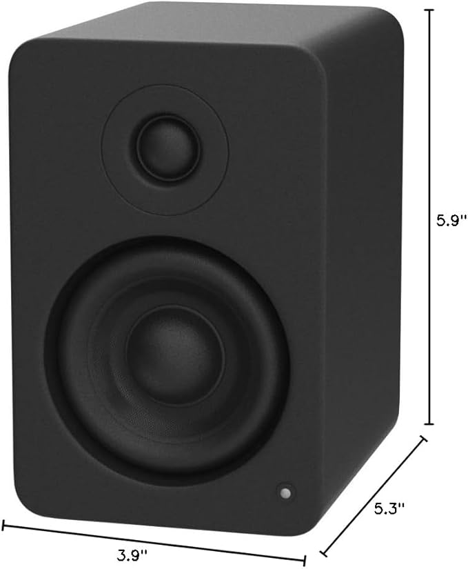 Kanto YU2MB PC Gaming Desktop Speakers | 3" Composite Drivers | 3/4" Silk Dome Tweeter | Class D Amplifier | 100 Watts | Built-in USB DAC | Subwoofer Output | Pair | Matte Black