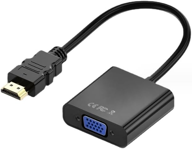 HDMI to VGA with 3.5mm Audio Cable, Gold-Plated HDMI to VGA Adapter Compatible for Computer, Desktop, Laptop, PC, Monitor, Projector, HDTV, Chromebook, Raspberry Pi, Roku, Xbox and More - Black
