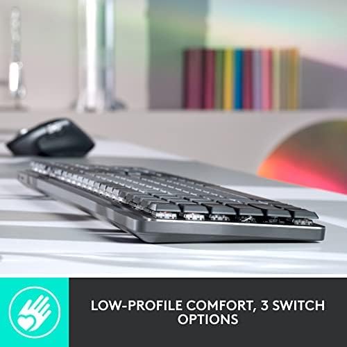 Logitech MX Mechanical Mini Wireless Illuminated Keyboard, Linear Switches, Backlit, Bluetooth, USB-C, macOS, Windows, Linux, iOS, Android, Metal