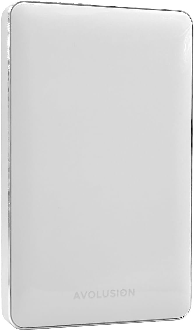 Avolusion T1 Series 1TB USB 3.0 Portable External Hard Drive for PC, Mac, PlayStation & Xbox (White) - 2 Year Warranty