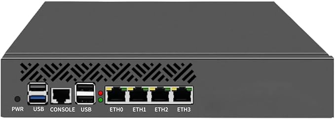 ROS Firewall Hardware/N150 CPU(DDR5~16G,NO RAM NO SSD)/4X 2.5Gb RJ45/USB3.0/1*M.2 Nvme/9.5 inch，Support 1U Rack-Mounted with 2 Hangers/Industrial Computer/Network Security Server