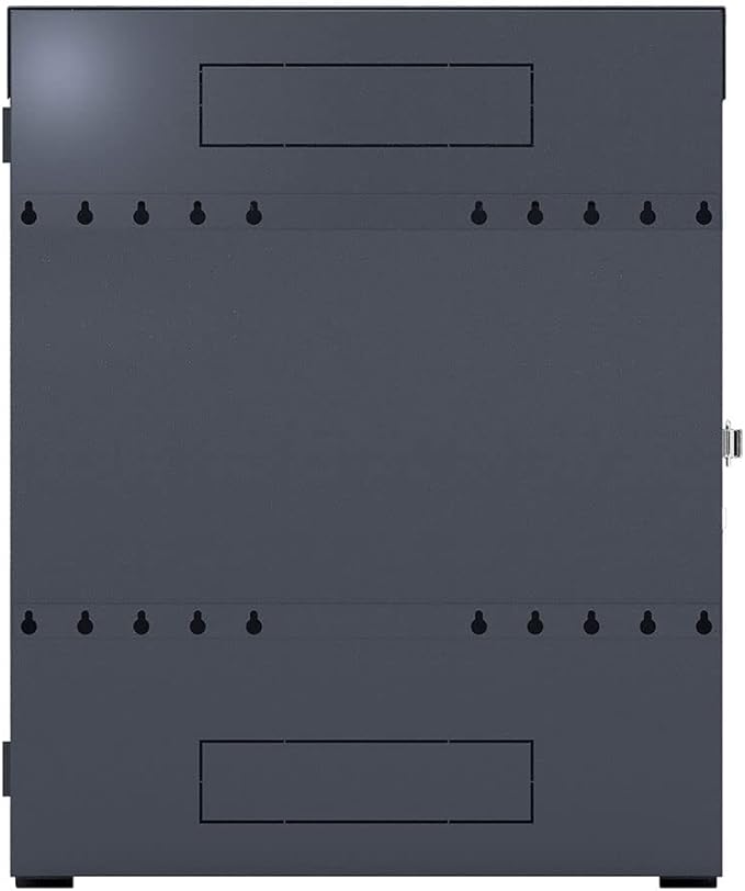 NavePoint 6U Vertical Server Rack Enclosure, Low Profile, 20.6" Deep, Max Weight Capacity 132lbs - 6U Network Cabinet Vertical Wall Mount, Perforated, Black