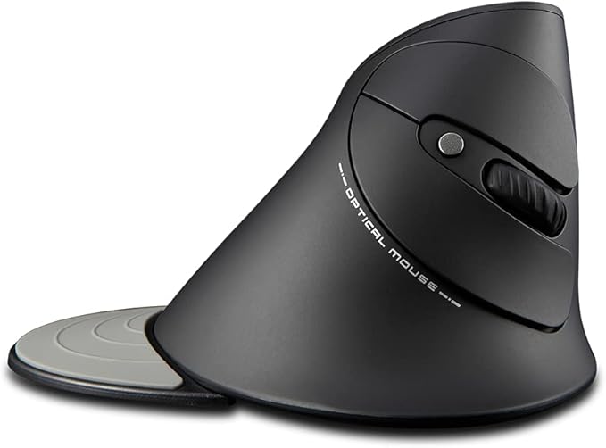 zelotes Vertical Wireless Mouse,2400DPI,Removable Wrist Rest,6 Buttons,Ergonomic Design,LED Illumination,USB Optical Portable Mouse for Laptop,PC,Mac,Black
