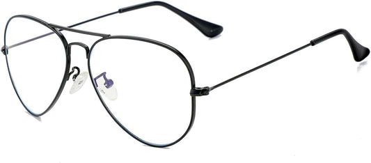 Gleyemor Blue Light Aviator Glasses for Women Men, Metal Frame Anti Blue Light Lens Computer Glasses