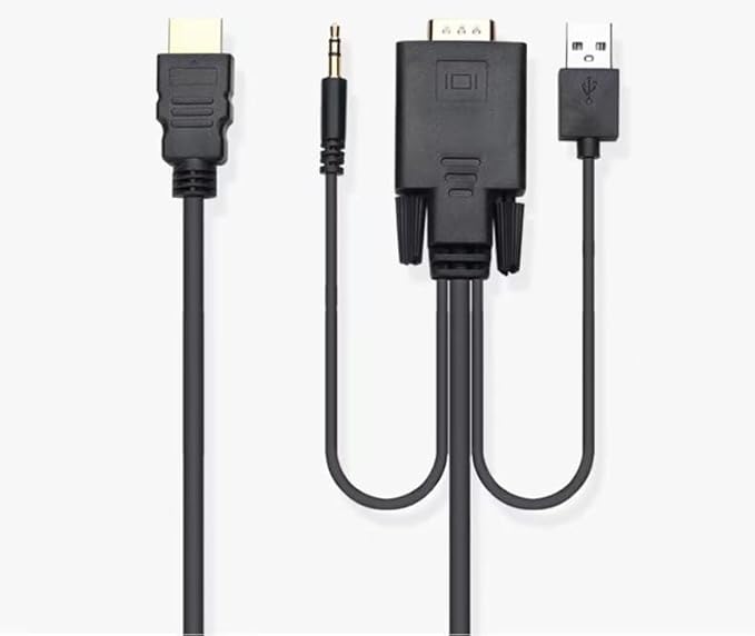 VGA to HDMI Adapter, 1080P Converter with Audio Cable from Computer/Laptop VGA Source to HDMI TV/Monitor Uni-Directional (vga to hdmi Cable)
