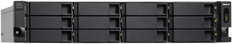 QNAP TL-R1200C-RP 12 Bay Rackmount JBOD Storage Enclosure with USB 3.2 Gen 2 Type-C Connectivity, Redundant PSU