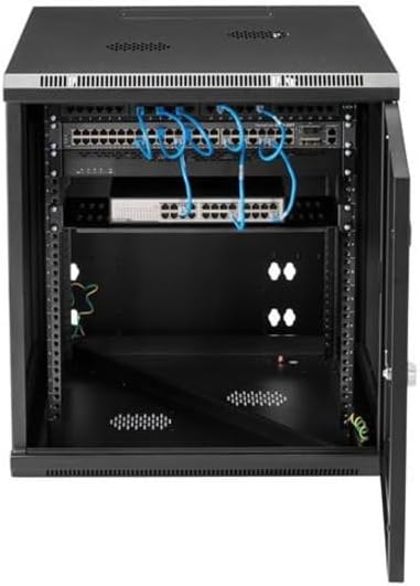 StarTech 4-Post 12U Wall Mount Network Cabinet w/ 1U Shelf, 19" Wall-Mounted Server Rack Kit for IT / Data Computer Equipment, Ships Fully Assembled