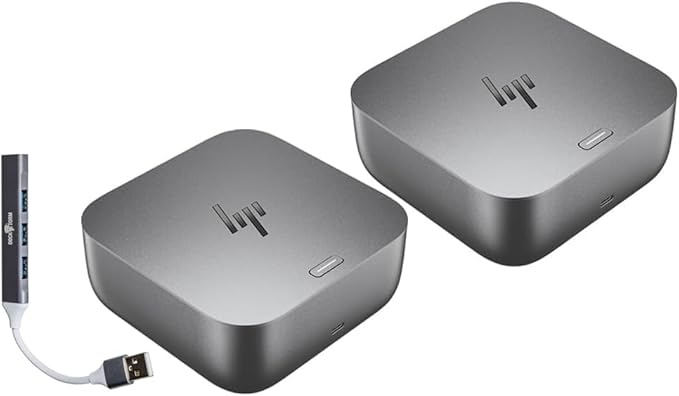 HP 180W G6 Thunderbolt 4 Ultra Dock Port Replicator Bundle w/DKZ Hub (Universal Thunderbolt/USB-C Docking Station, Single Cable for Charging, Data Transfers to Any Brand Laptop) 9X481UT#ABA (2-Pack)