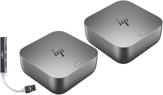 HP 180W G6 Thunderbolt 4 Ultra Dock Port Replicator Bundle w/DKZ Hub (Universal Thunderbolt/USB-C Docking Station, Single Cable for Charging, Data Transfers to Any Brand Laptop) 9X481UT#ABA (2-Pack)