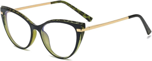 LJCZKA Blue Light Blocking Glasses Women Anti Eye satrain Computer Cat eye Eyeglasses Cateye Clear Frame