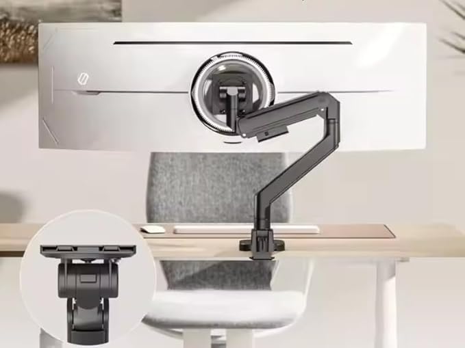 Gladiator Joe Heavy Duty Aluminum Ultrawide Monitor Arm for 49 inch Screens up to 44 lbs, Premium Desk Mount Monitor Stand Designed for Samsung Odyssey G9 and More, Max VESA 100x100, Black
