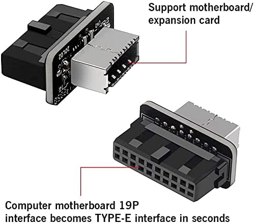 USB Front Panel Adapter, Vertical USB 3.1 Front Panel Socket Key-A Type-E to 3.0 19/20Pin Header Adapter