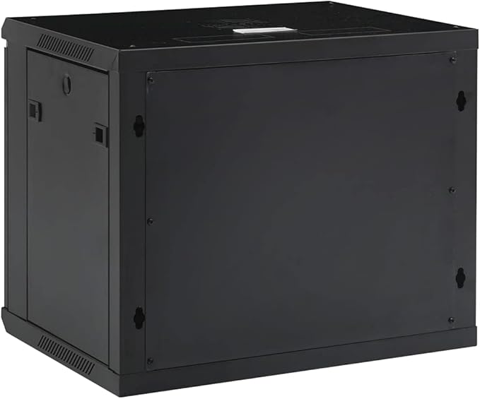 9U Wall Mount Network Cabinet 19 Inch Server Rack Enclosure, 23.6x17.7x20.1 Inch Data Storage Locker with Lockable Toughened Glass Door, IP20 Cold-Rolled Steel Server Rack for Home Office