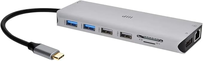 Monoprice 13-in-1 Dual-HDMI + DisplayPort Multi-Stream Transport (MST) Triple Monitor Docking Station - 4K, 5Gbps USB A, Ethernet, Card Reader, 100W PD, Silver
