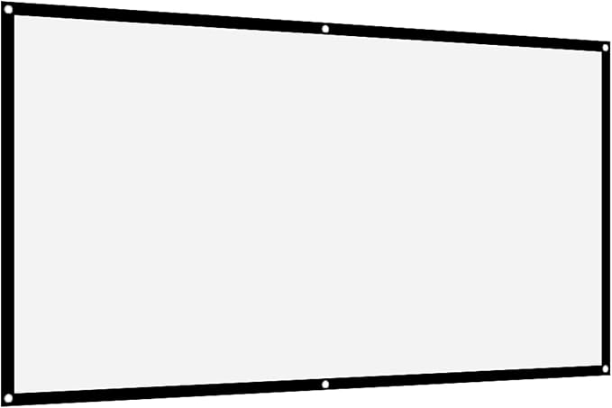 100 inch 16:9 Thicken Portable Non Crease Foldable Projection Screen,Soft White Polyester Projector Curtain Projection Screen,Suitable for Home Theater, Conference, Outdoor Camping Movie