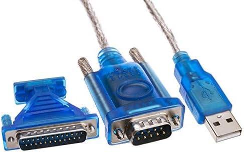 axGear New USB 2.0 to RS232 COM Port 9 Pin Serial DB25 DB9 Adapter Cable Converter
