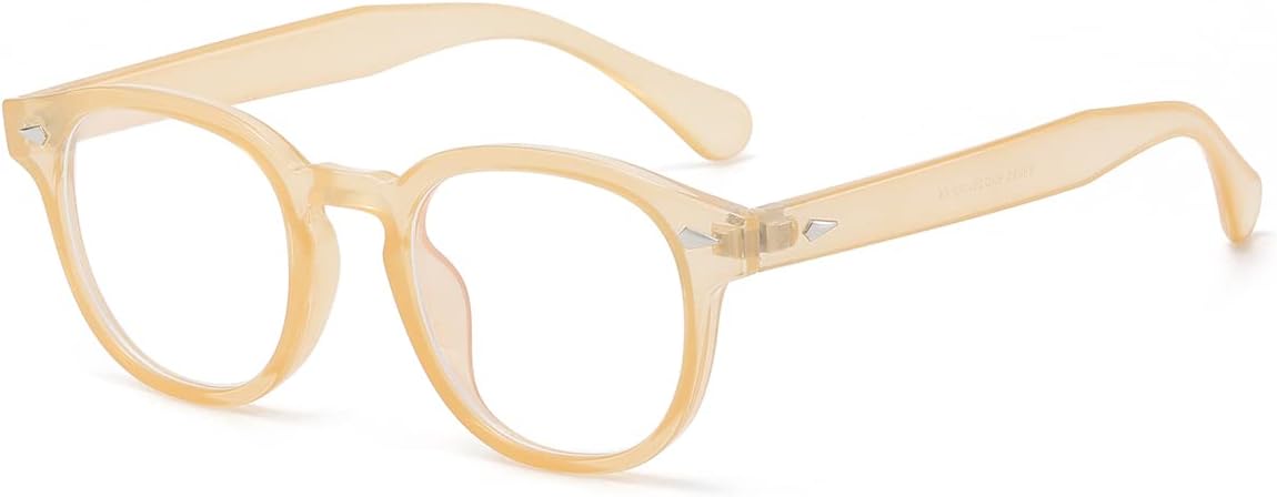 NIDOVIX Retro Round Blue Light Blocking Glasses for Men Women, Vintage Frame Non-prescription Computer Reading Eyeglasses