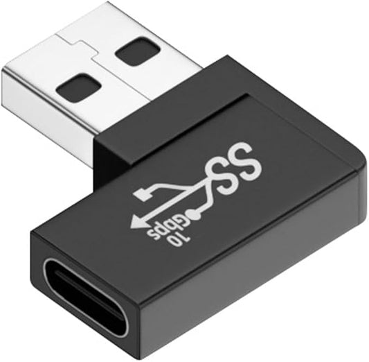 CY USB-C Type C Female to USB 3.0 A Male Data Adapter Flat Horizontal 90 Degree Right Angled for Laptop Desktop