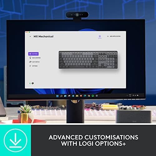 Logitech MX Mechanical Mini Wireless Illuminated Keyboard, Linear Switches, Backlit, Bluetooth, USB-C, macOS, Windows, Linux, iOS, Android, Metal