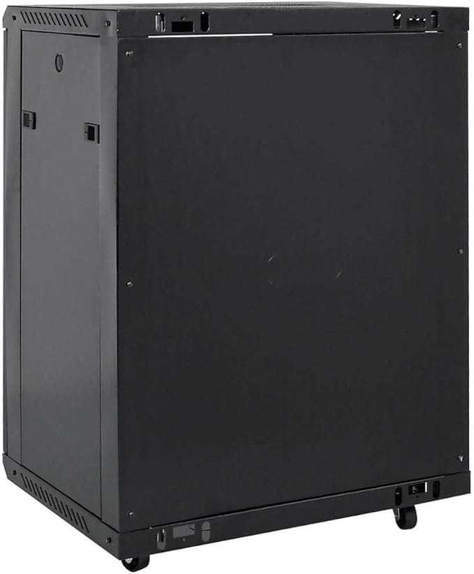15U Network Cabinet 19 Inch Server Rack Enclosure, 23.6x17.7x33.9 Inch Data Storage Rack with Lockable Tempered Glass Door and Swivel Feet, Cold-Rolled Steel Server Cabinet