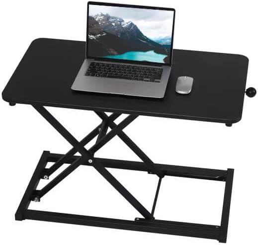 Standing Desk Converter Adjustable Height,Keyboard Riser for Stand Up Desk Riser,Computer Keyboard Stand for Desktop,Ergonomic Sit Stand Workstations for Home Office Black Size 23.6 Inch