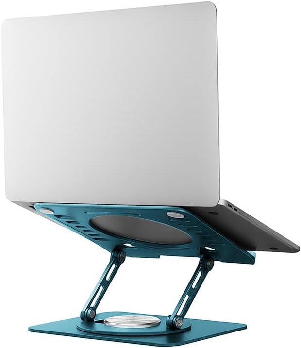Uncaged Ergonomics Swivel Laptop Stand for Desk, Adjustable Computer iPad Stand for Desk w/ 360 Rotation, Portable Laptop Holder for Home Office Ergonomic Supplies (Ocean Blue)