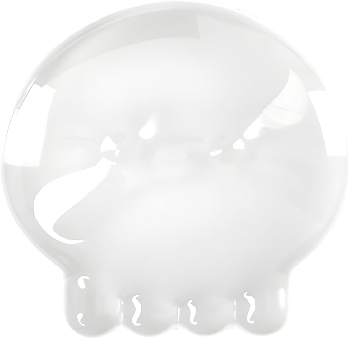 Gel Wrist Rest for Keyboard and Mouse Transparent White Jellyfish Elbow Pad Cushion Ergonomic Cute Clear Cool Mouse Wrist Pad Silicone Non-Slip Support for Computer Gaming Home Office Hand Pillow