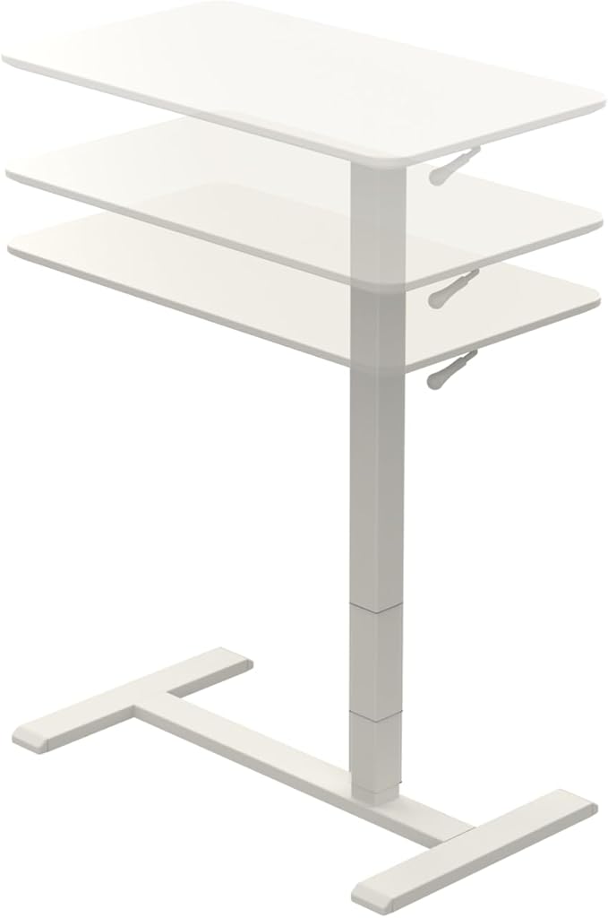 TopJob ANYDESK NEST Mobile Standing Desk, Portable with Hidden Wheels Non Folding, Sit Stand Desk, Computer Workstations, Home Use, Couch Side Table, Bedside Table, Kitchen Prep Table (Mist)