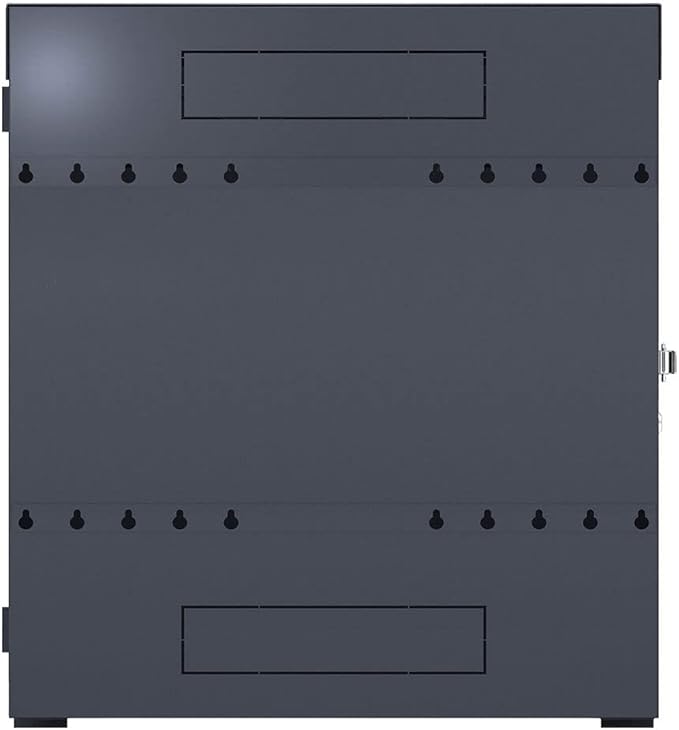NavePoint 8U Vertical Server Rack Enclosure, Low Profile, 23.6" Deep, Max Weight Capacity 132lbs - 8U Network Cabinet Vertical Wall Mount, Perforated, Black